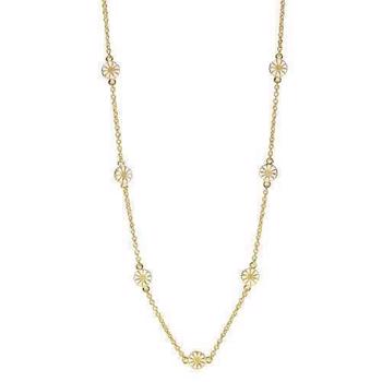Lund Marguerite 9x7.5 mm 925 gold-plated sterling silver Necklace Blank with white enamel, model 90207548-9-M