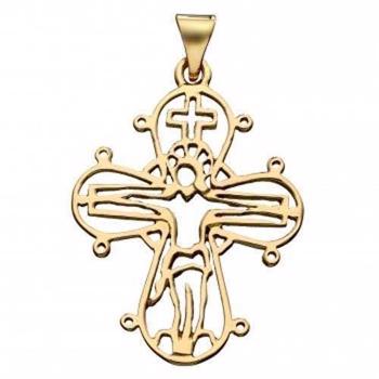 Dagmar Cross pendant from Lund Copenhagen in polished silver plated, -24 x 20 mm