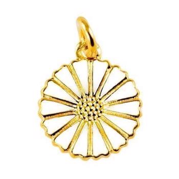 11 mm 925 silver Marguerite pendant white w/ gold plating from Lund of Copenhagen