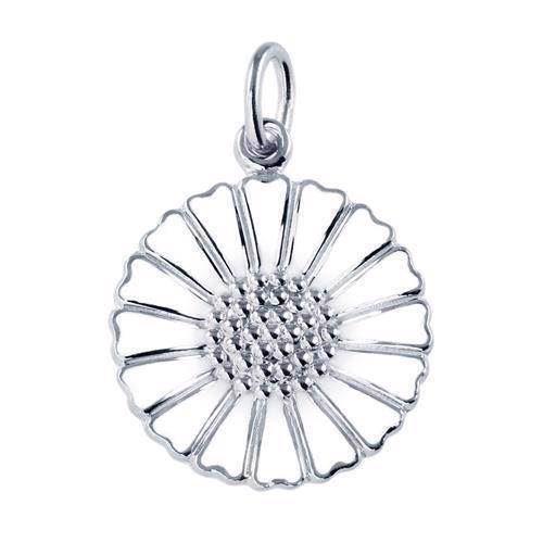18 mm 925 silver Marguerite pendant white w/silver from Lund of Copenhagen