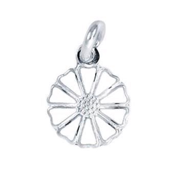925 silver Marguerite 7,5 mm pendant white with silver from Lund of Copenhagen