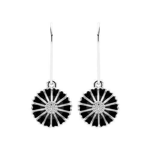 11 mm black w/ 925 silver Marguerite earrings from Lund of Copenhagen