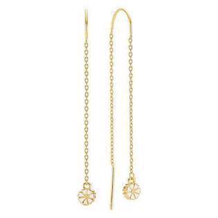 Lund Copenhagen disco Marguerite gold plated earring, 5 mm white w/gold plated, 909150-M