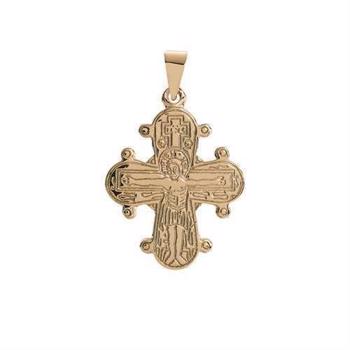 14 carat Dagmar Cross pendant from Lund of Copenhagen, 16 x 13 mm