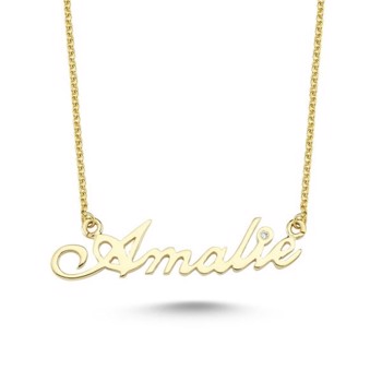 14 carat handmade name pendant with chain