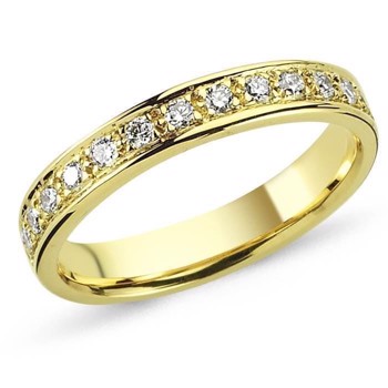 String 14 carat 3.0 mm gold ring with diamonds from 0.01 to 0.35 ct in quality wesselton SI