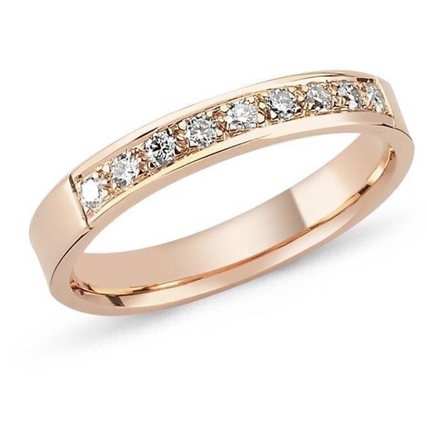 String 14 carat 3.0 mm rose gold ring with diamonds from 0.01 to 0.35 ct Wesselton SI
