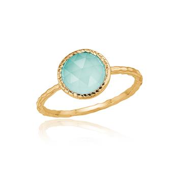 Ring med aqua calcedon, från Blicher Fuglsang