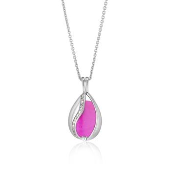 Blankt Smykke Æg med Pink Onyx, från Blicher Fuglsang