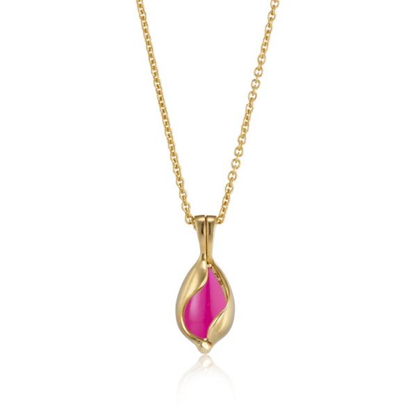 Lille blankt Smykke Æg med Pink Onyx, från Blicher Fuglsang