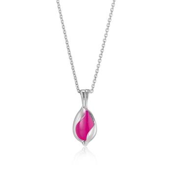 Lille blankt Smykke Æg med Pink Onyx, från Blicher Fuglsang