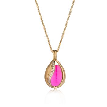 Blankt Smykke Æg med Pink Onyx, från Blicher Fuglsang