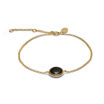 Armbånd i guldbelagt sølv med sort onyx, från Blicher Fuglsang