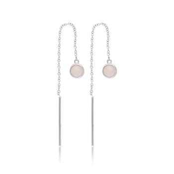 Øreringe i sølv med rosakvarts, från Blicher Fuglsang