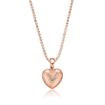 Hjertevedhæng i rosaforgyldt sølv, från Blicher Fuglsang