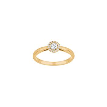 14kt. guldring roset m/dia. 0.20ct W/SI, från Siersbøl