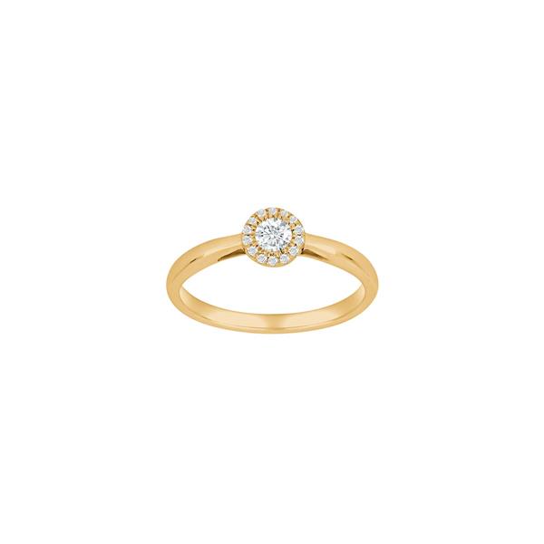 14kt. guldring roset m/dia. 0.20ct W/SI, från Siersbøl