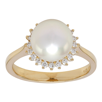 14kt. guld ring med 0,23ct. TW/SI og fvkp 9mm, från Siersbøl