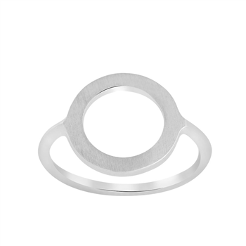 Rhodineret sølvring, cirkel 14mm Str.58, från Nordahl