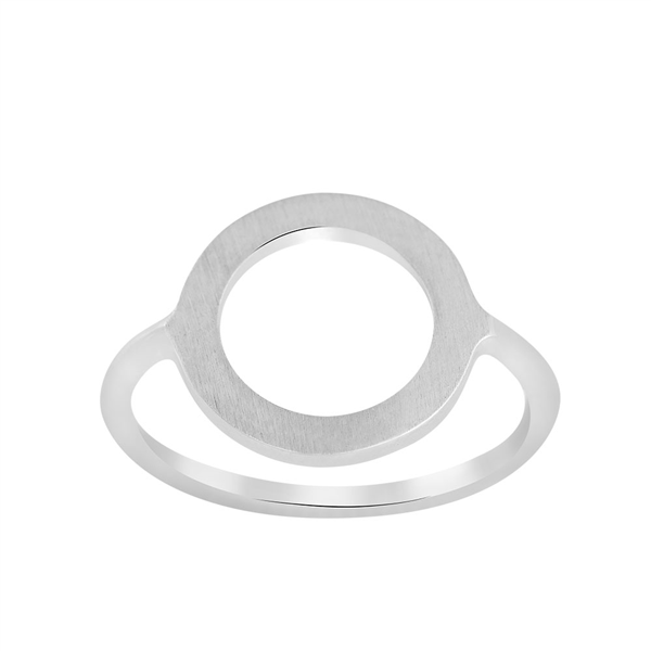 Rhodineret sølvring, cirkel 14mm Str.58, från Nordahl