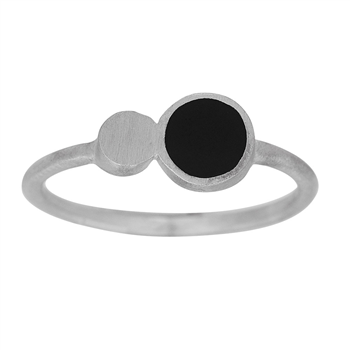 Rhd. sølv ring BLACK52 11mm Str.50, från Nordahl