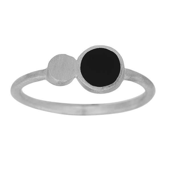 Rhd. sølv ring BLACK52 11mm Str.56, från Nordahl