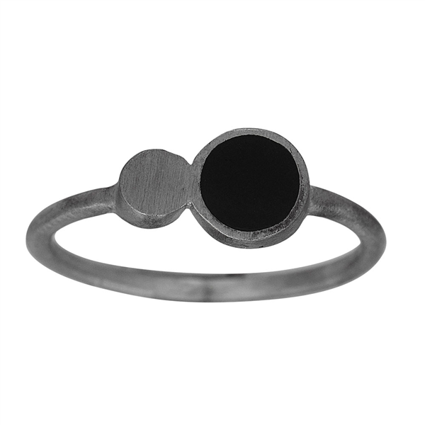 Ox. sølv ring BLACK52 11mm Str.56, från Nordahl
