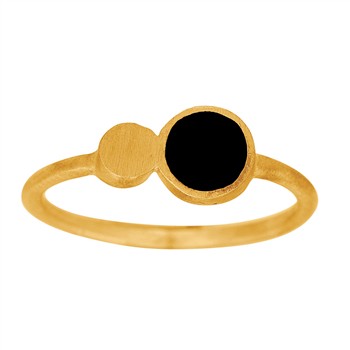 Forgyldt sølv ring BLACK52 11mm Str.50, från Nordahl