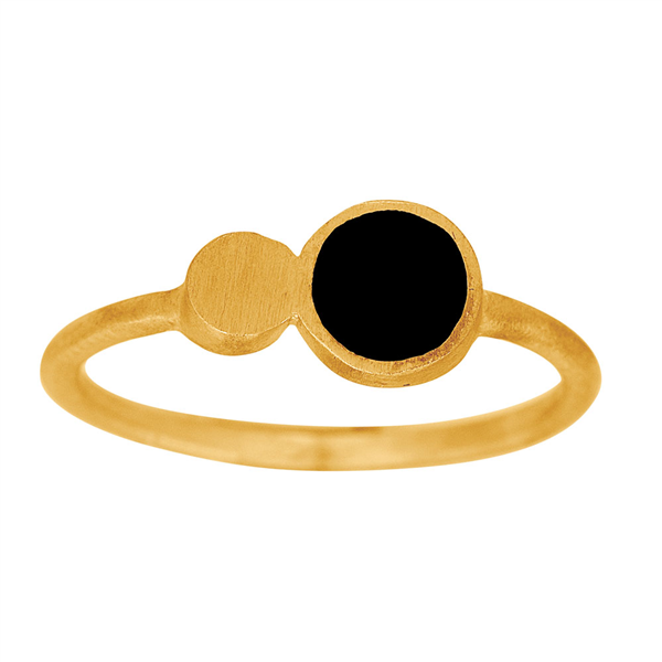 Forgyldt sølv ring BLACK52 11mm Str.54, från Nordahl