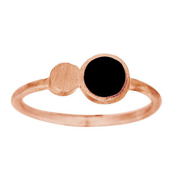 Rosa forgyldt sølv ring BLACK52 11mm Str.50, från Nordahl