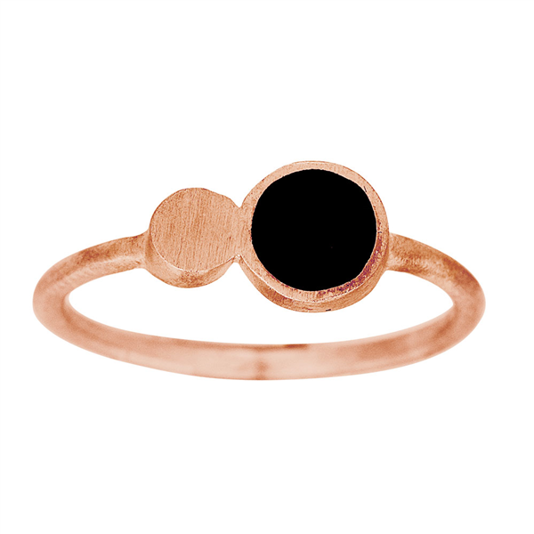 Rosa forgyldt sølv ring BLACK52 11mm Str.50, från Nordahl