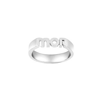 Rhod. sølvring STATEMENT52 4mm MOR Str.54, från Nordahl