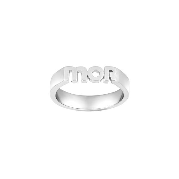 Rhod. sølvring STATEMENT52 4mm MOR Str.60, från Nordahl