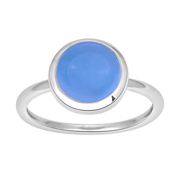 Rhod. Sølvring SWEETS52 blue chalce 9mm Str.56, från Nordahl