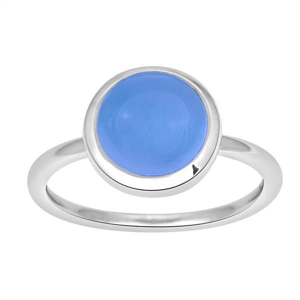 Rhod. Sølvring SWEETS52 blue chalce 9mm Str.60, från Nordahl