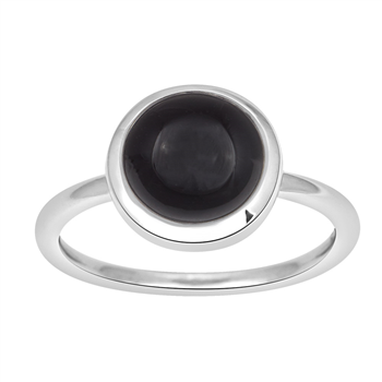 Rhod. Sølvring SWEETS52 black onyx 9mm Str.56, från Nordahl