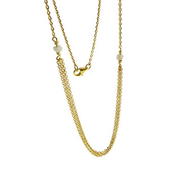 Necklace - Goldplated w. grey Raw Diamonds 42cm, från San - Links of Joy