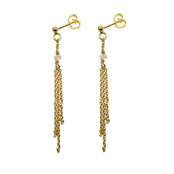 Earrings - Goldplated w. grey Raw Diamonds Pr.par, från San - Links of Joy