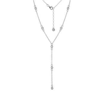 Y-kæde sølv rhodineret zirkonia, från L&G