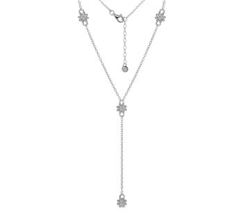 Y-Kæde sølv rhodineret blomster, från L&G