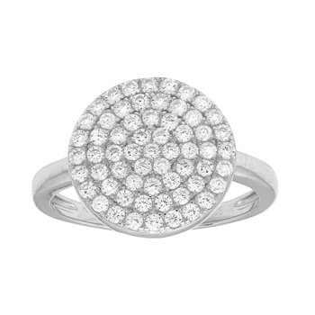 Rhd. sølv ring ANNIENOR cz. rund 13mm Str.58, från Joanli Nor