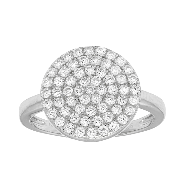 Rhd. sølv ring ANNIENOR cz. rund 13mm Str.60, från Joanli Nor