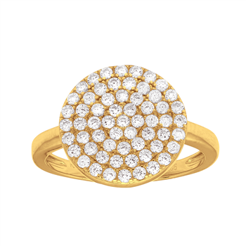 Forgyldt ring ANNIENOR med cz. rund 13mm Str.48, från Joanli Nor