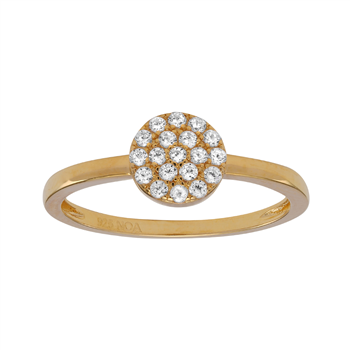 Forgyldt ring ANNIENOR med CZ rund 6mm Str.48, från Joanli Nor
