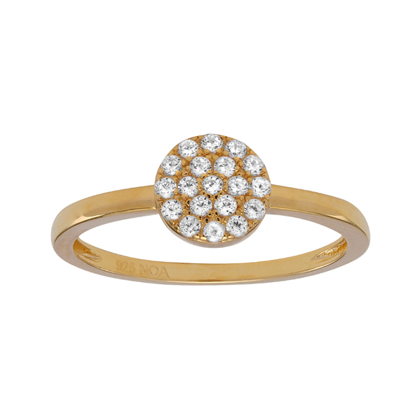 Forgyldt ring ANNIENOR med CZ rund 6mm Str.48, från Joanli Nor