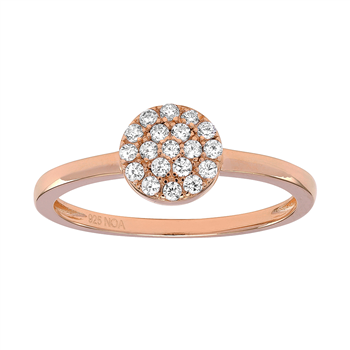 Rosaforgyldt ring ANNIENOR med CZ rund 6mm Str.48, från Joanli Nor