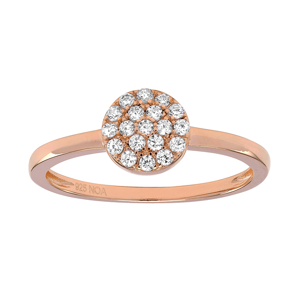 Rosaforgyldt ring ANNIENOR med CZ rund 6mm Str.56, från Joanli Nor