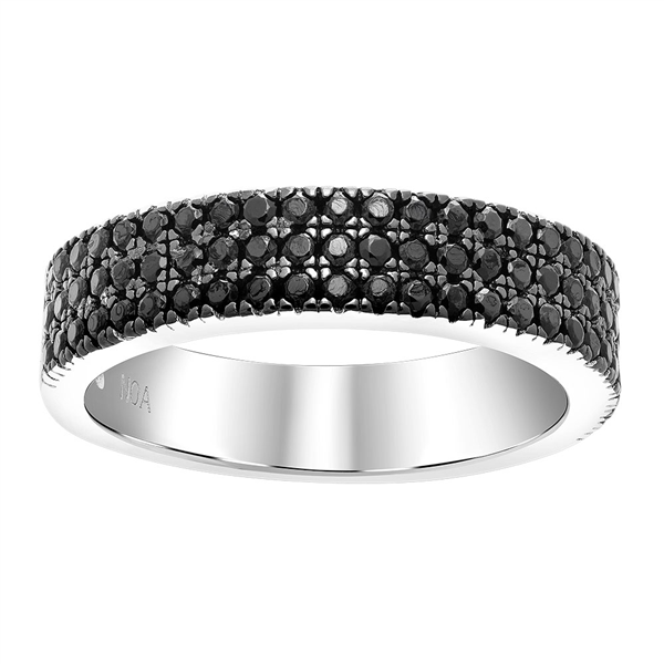 Rhd. sølv ring ADINANOR 3 rækker  sorte cz. Str.60, från Joanli Nor