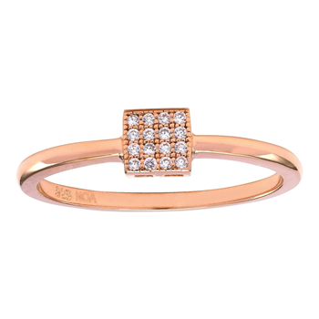 Rosaforgyldt sølv ring ALITANOR cz.  4mm* Str.48, från Joanli Nor