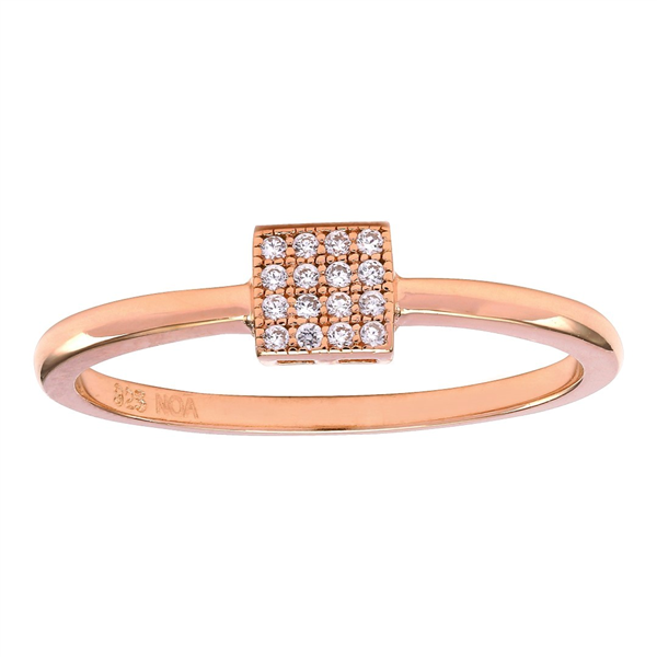 Rosaforgyldt sølv ring ALITANOR cz.  4mm* Str.54, från Joanli Nor